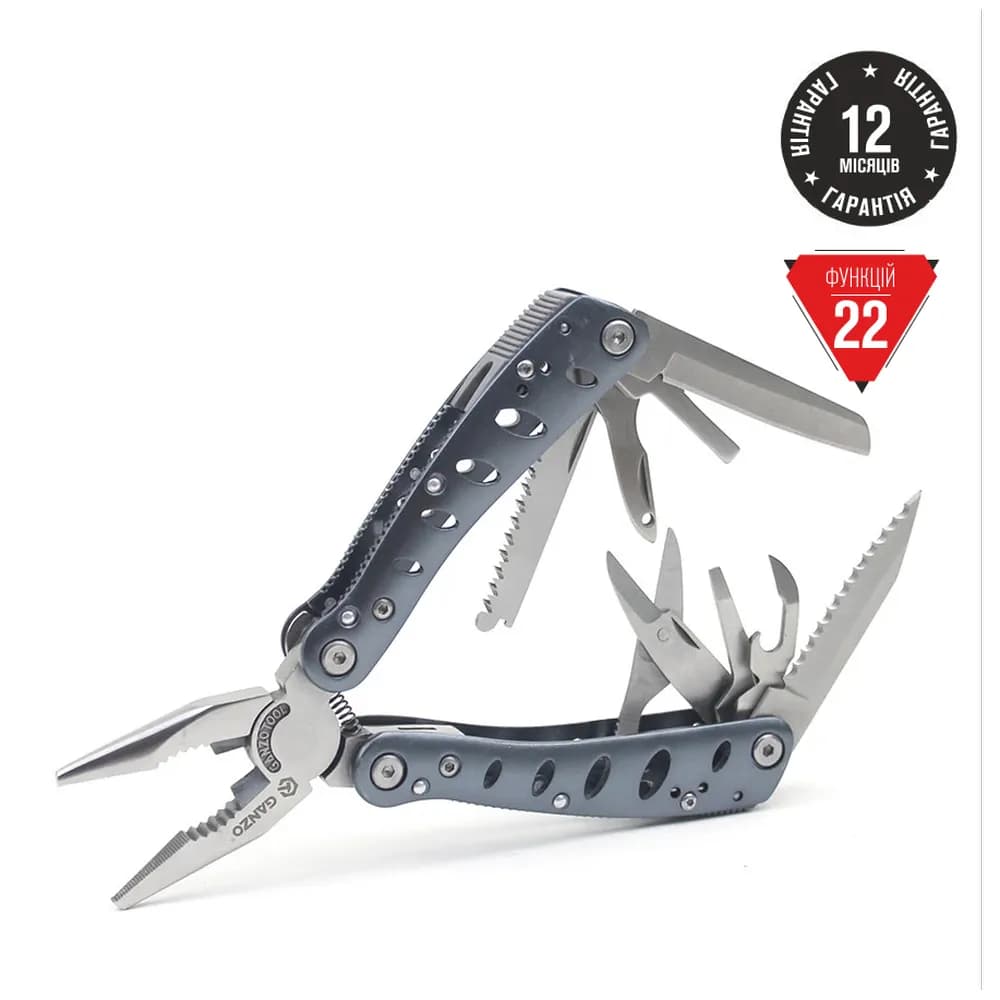 Мультитул Ganzo G101-H, (16.5 см) 22 функції + біти та чохол - зображення 1