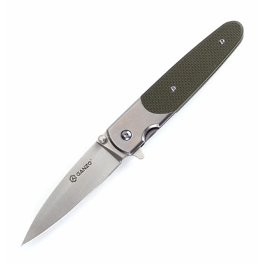 Ніж складаний туристичний Ganzo G743-2 (8.7 см) 440C шорсткий / G10 зелений - зображення 1