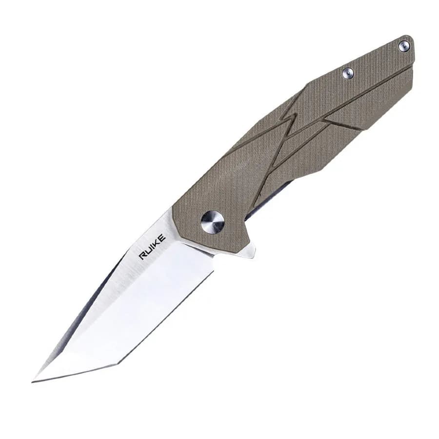 Ніж складаний туристичний Ruike P138-W, (9 см) 14C28N / G10 бежевий - зображення 1