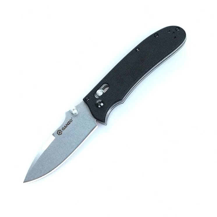 Ніж складаний туристичний Ganzo G704 ( 8.6 см) 440С / G10 чорний - зображення 1