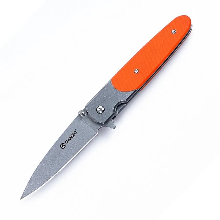 Ніж складаний туристичний Ganzo G743-2 ( 8.7 см) 440С шорсткий / G10 помаранчевий - зображення 1