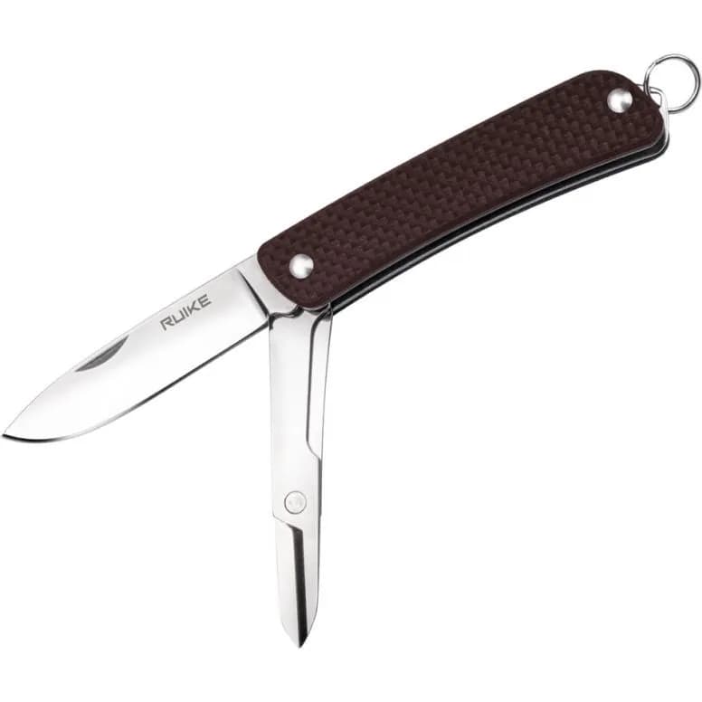 Багатофункціональний ніж Ruike Criterion S22, (5.3 см) 12C27 / G10 коричневий, 3 інстр. - зображення 1