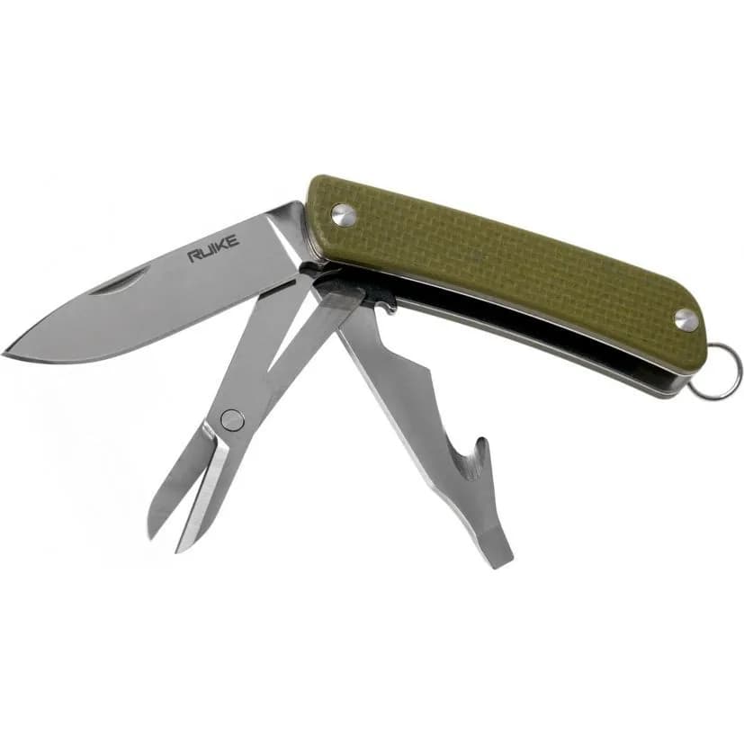 Багатофункціональний ніж Ruike Criterion S31, (5.3 см) 12C27 / G10 зелений, 6 інстр. - зображення 1