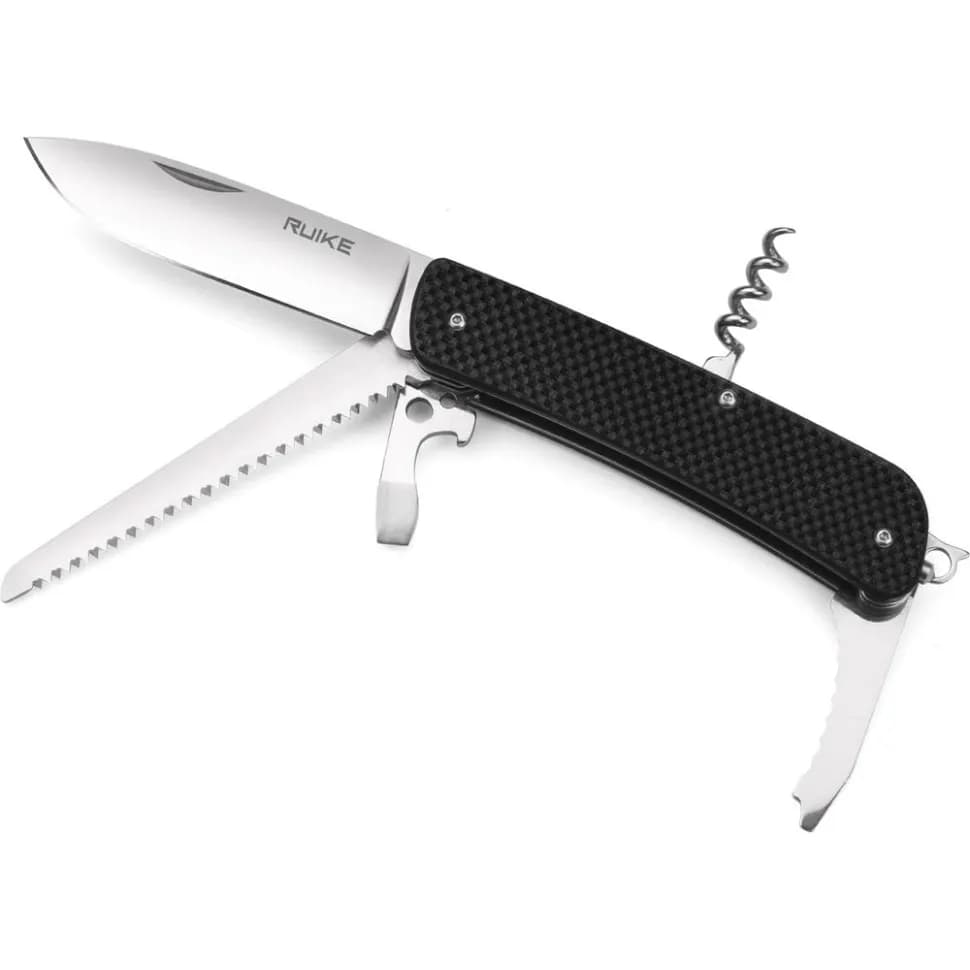 Багатофункціональний ніж Ruike Criterion L32, (8.5 см) 12C27 / G10 чорний, 13 інстр. - зображення 1