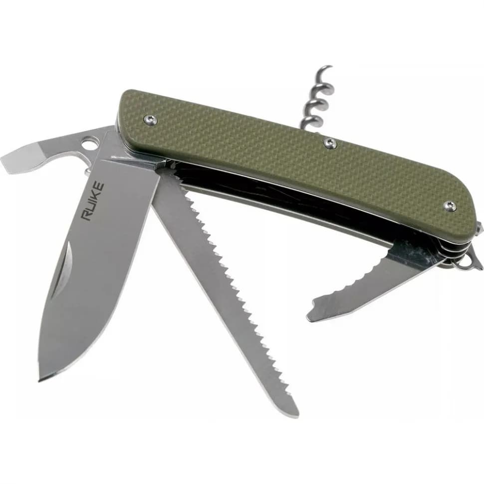 Багатофункціональний ніж Ruike Criterion L32, (8.5 см) 12C27 / G10 зелений, 13 інстр. - зображення 1