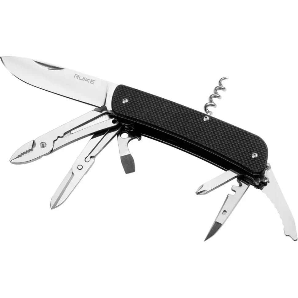 Багатофункціональний ніж Ruike Criterion L41, (8.5 см) 12C27 / G10 чорний, 22 інстр. - зображення 1