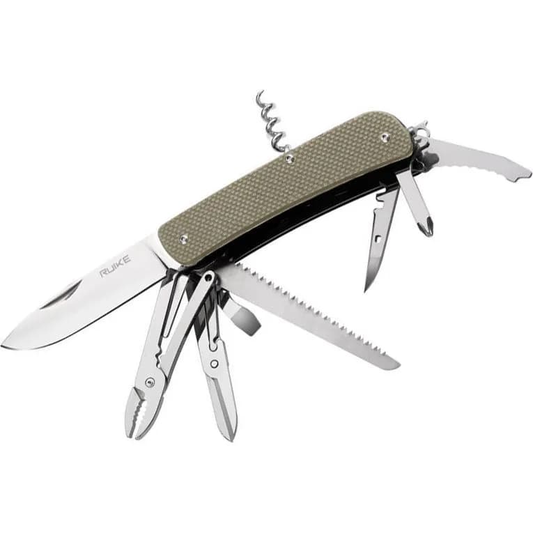 Багатофункціональний ніж Ruike Criterion L51, (8.5 см) 12C27 / G10 зелений, 23 інстр. - зображення 1