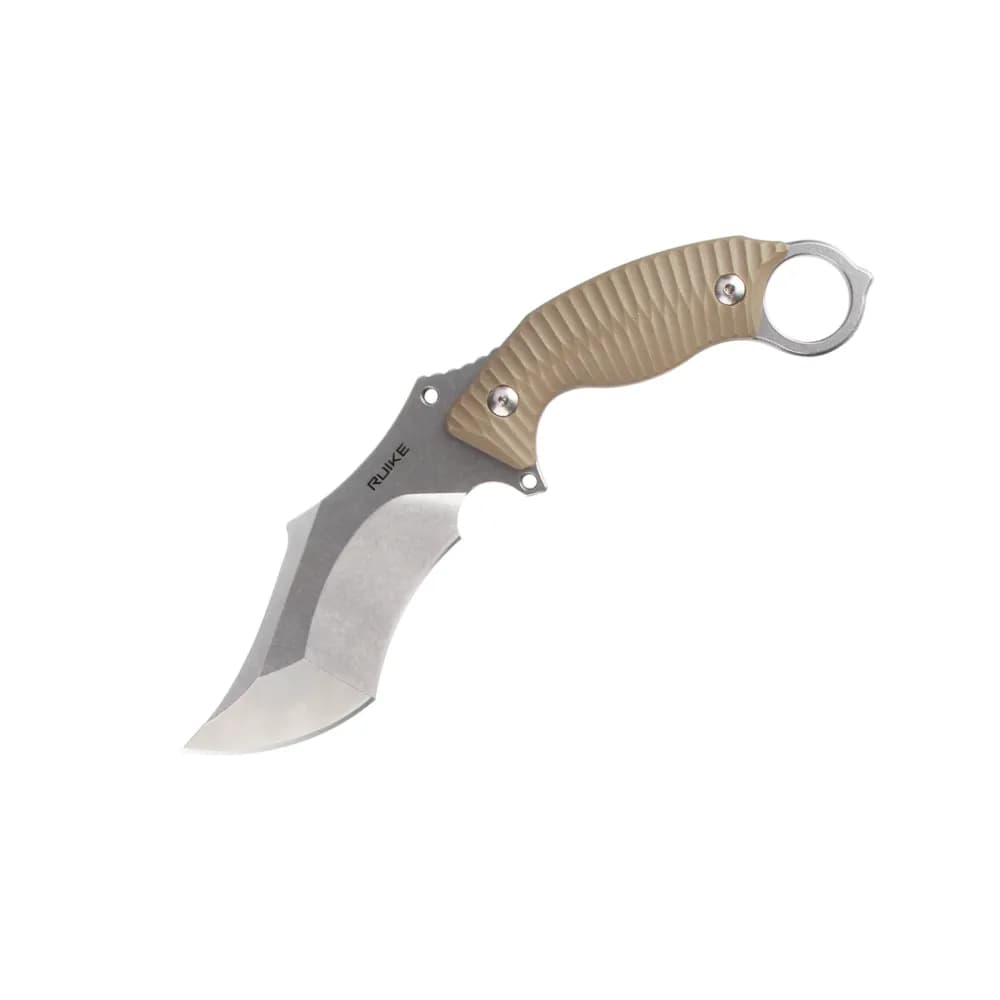 Ніж фіксований мисливський Ruike F181-W, (11.5 см) 14C28N / G10 пісочний - зображення 1