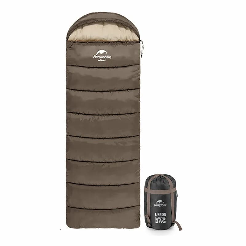 Спальник з капюшоном Naturehike U350 NH20MSD07, (1°C), правий, коричневий - зображення 1