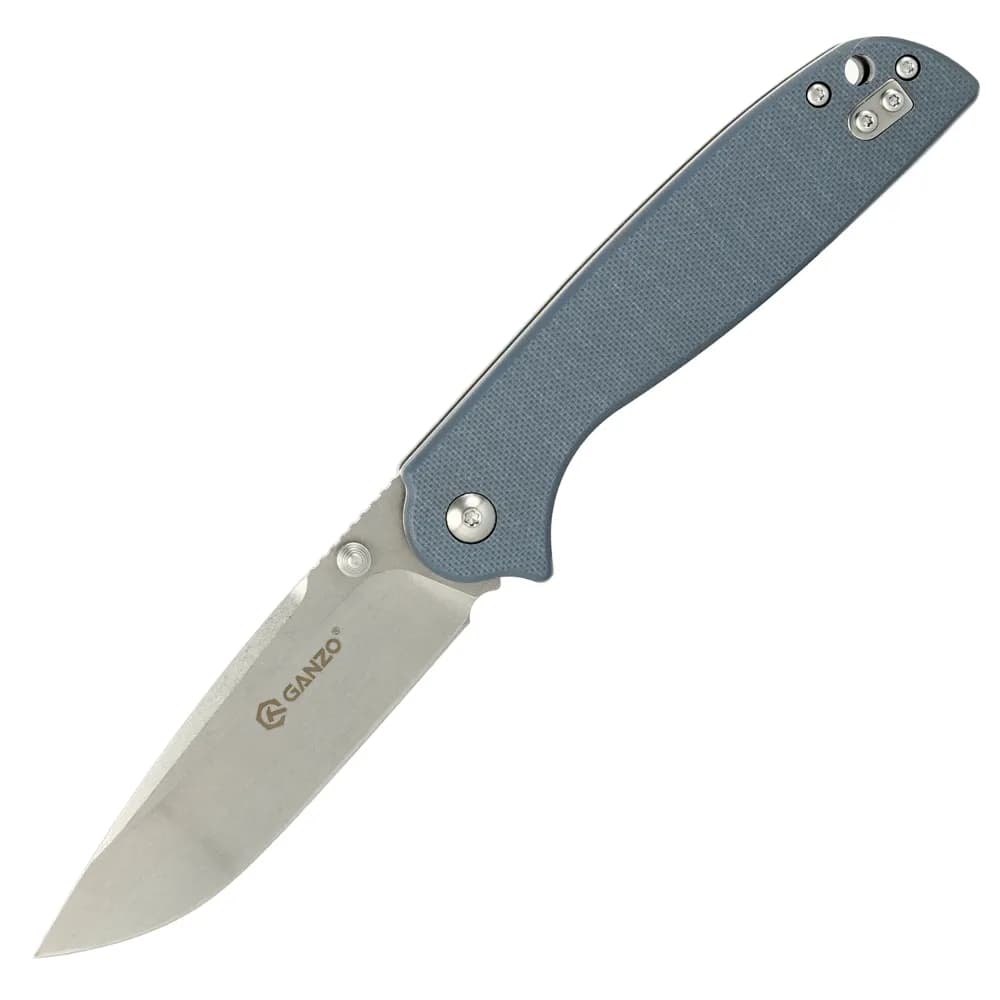 Ніж складаний туристичний Ganzo G6803 (8.9 см) 8CR14 / G10 сірий - зображення 1