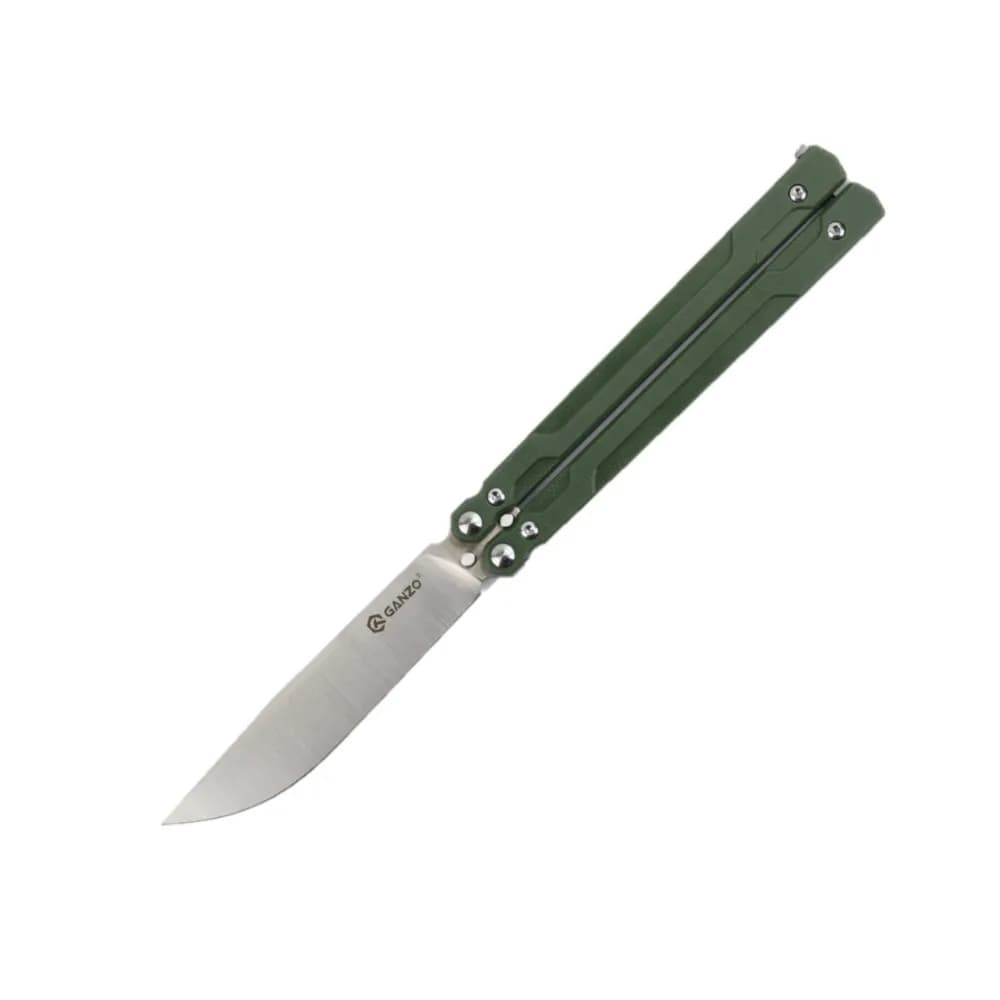 Нiж метелик (балiсонг) Ganzo G766 (8.9 см) 440С / G10 зелений - зображення 1
