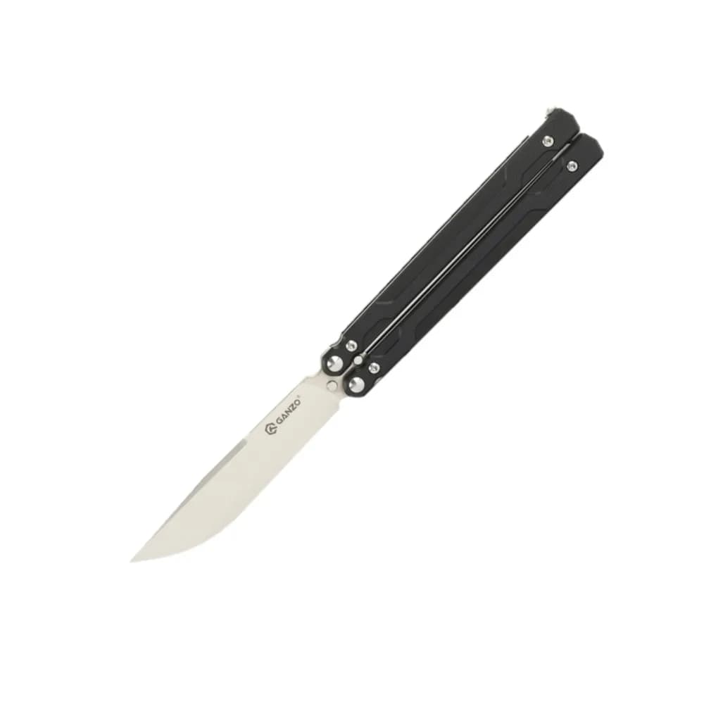 Нiж метелик (балiсонг) Ganzo G766 (8.9 см) 440С / G10 чорний - зображення 1