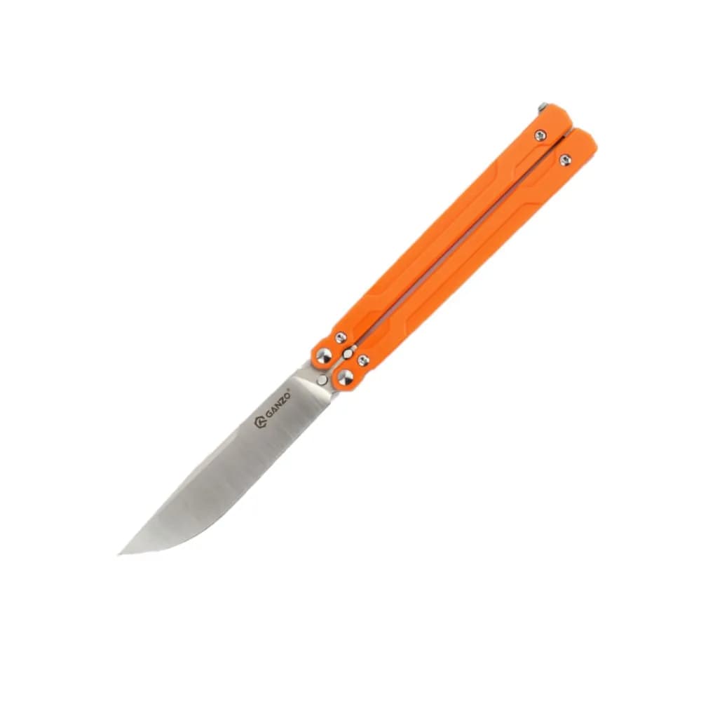 Нiж метелик (балiсонг) Ganzo G766 (8.9 см) 440С / G10 помаранчевий - зображення 1