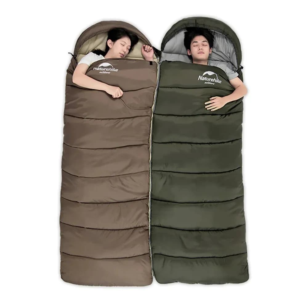 Спальник з капюшоном Naturehike U150 NH20MSD07, (11°C), правий, коричневий - зображення 1
