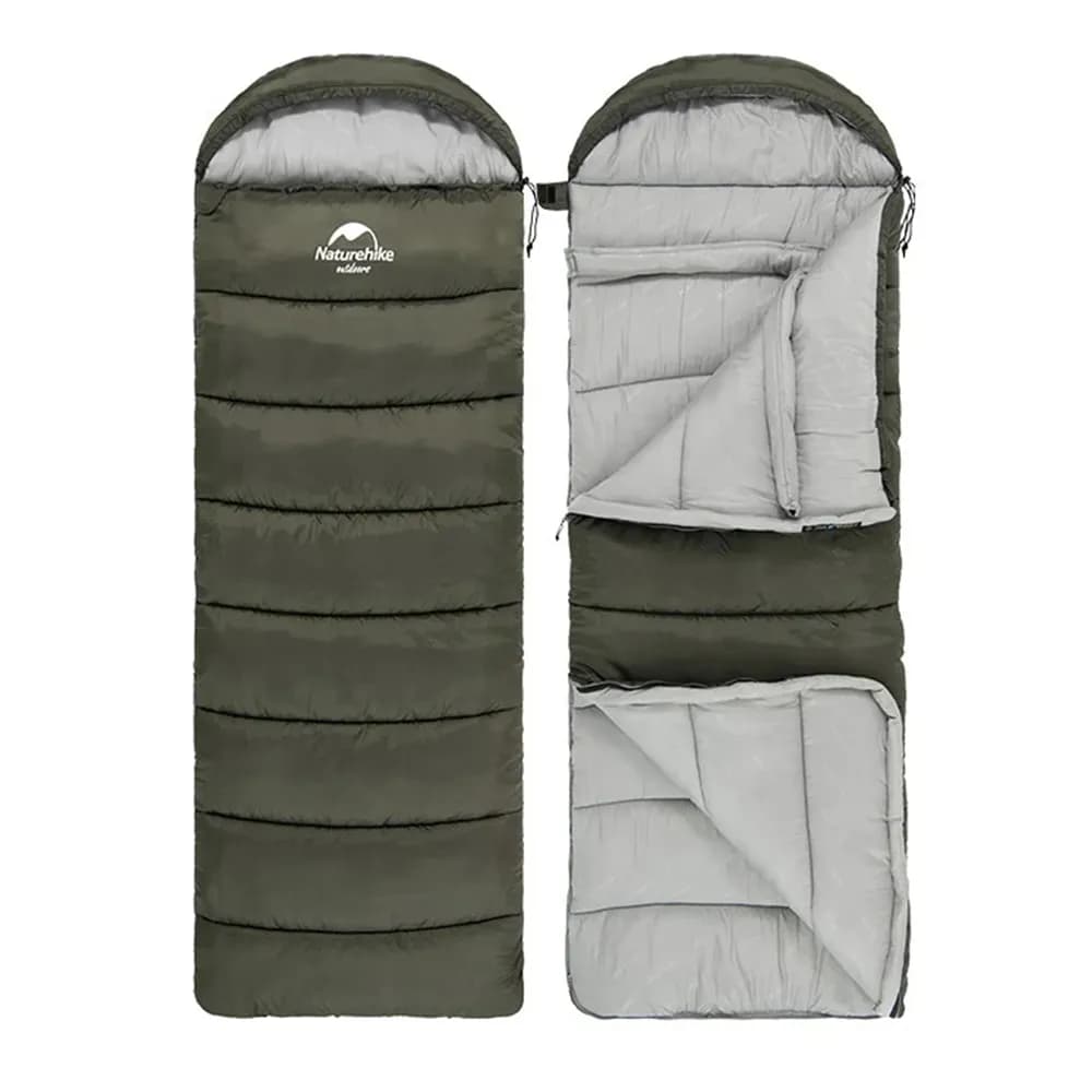 Спальник з капюшоном Naturehike U150 NH20MSD07, (11°C), лівий, зелений - зображення 1