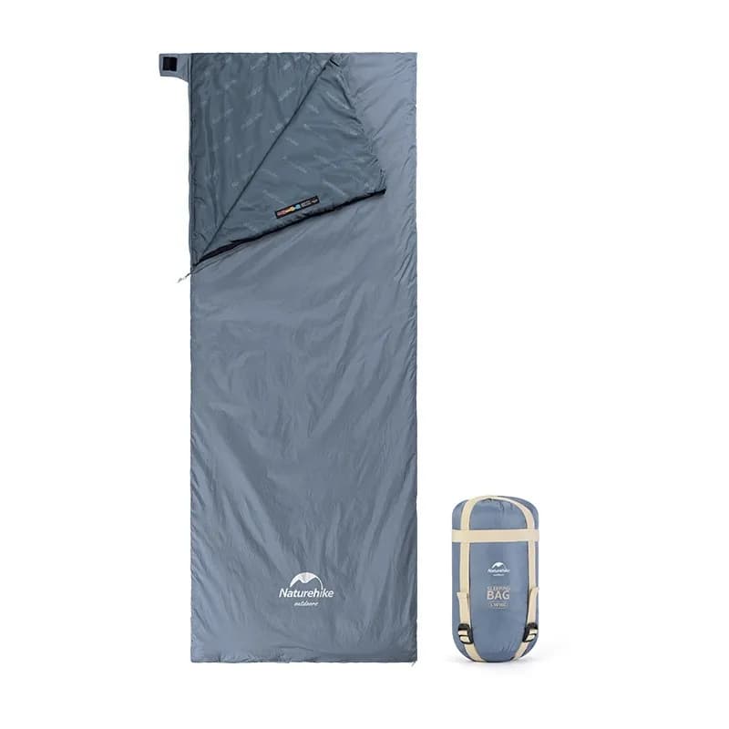 Спальник надлегкий Naturehike Ultralight LW180 NH21MSD09 правий, (15°C), p-p M, сіро-синій - зображення 1