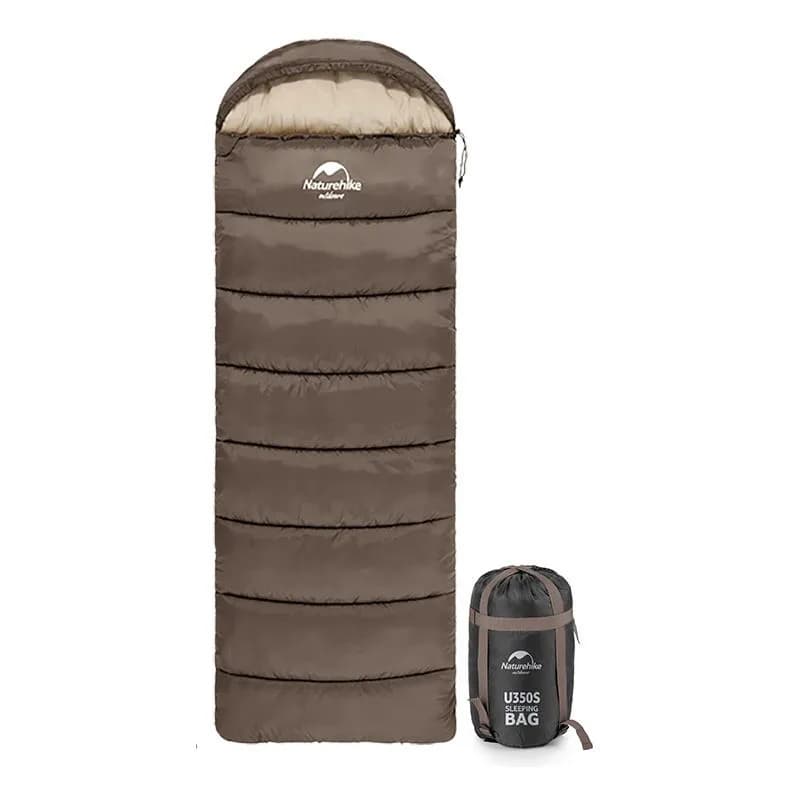 Спальник з капюшоном Naturehike U350S NH20MSD07, (-3°C), правий, коричневий - зображення 1