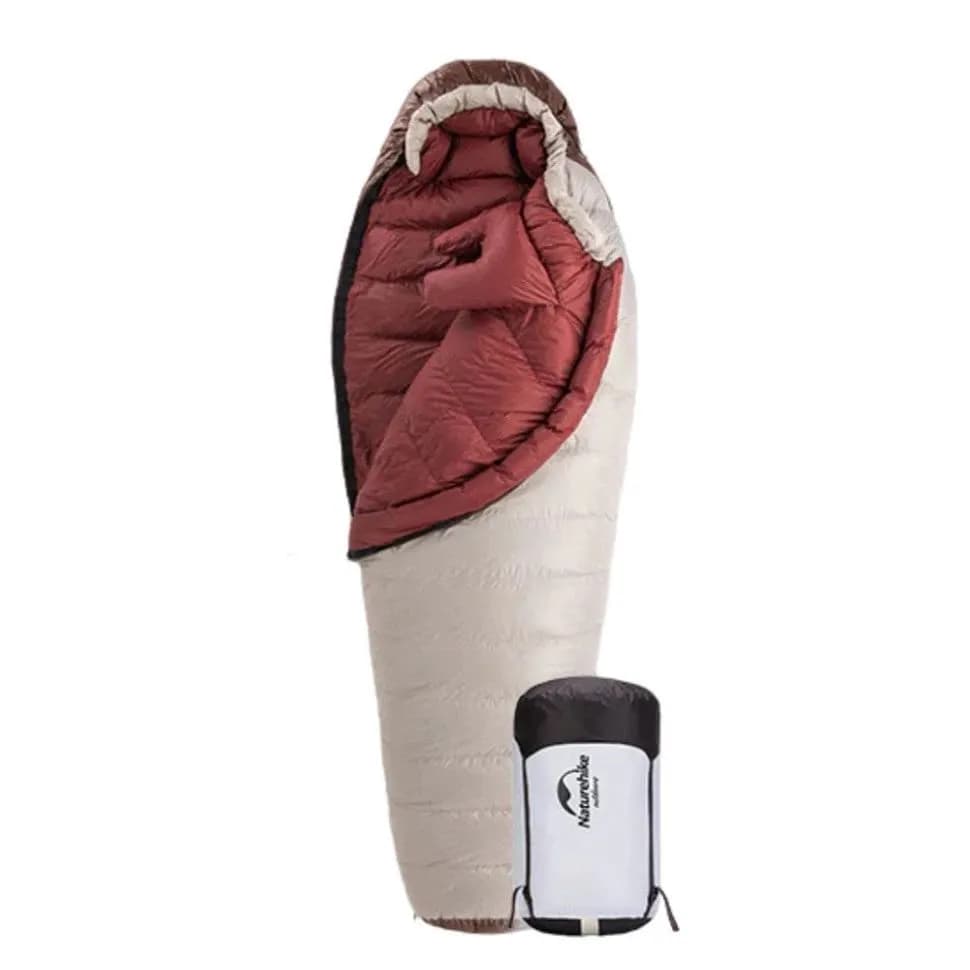 Спальник з натуральним пухом Naturehike Snowbird NH20YD001, p-р M, коричневий 350 г - зображення 1