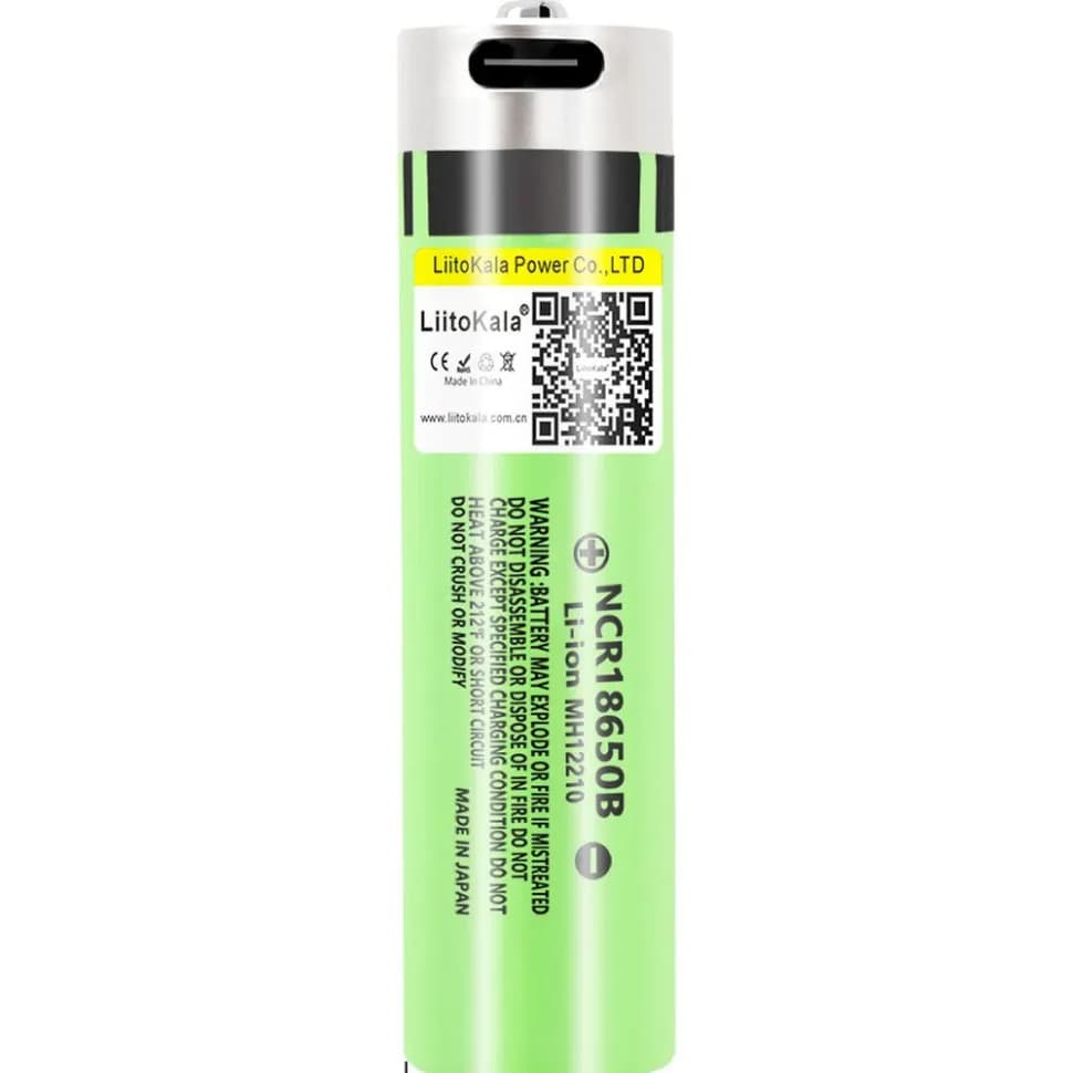 Акумулятор LiitoKala Lii-USB-34B 18650 3400mah - зображення 1