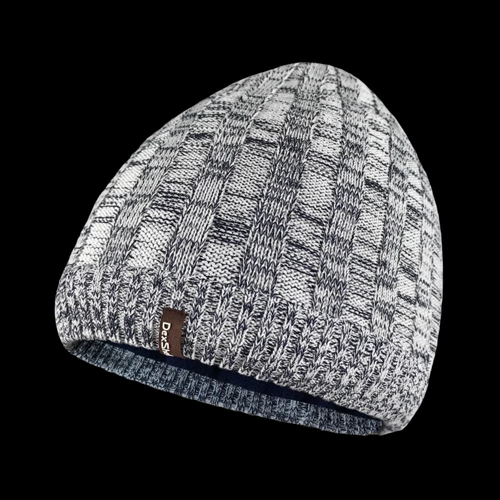 Водонепроникна шапка Dexshell Heathered Rib Knit Beanie, onesize (56-58 см), біло-сіра - зображення 1
