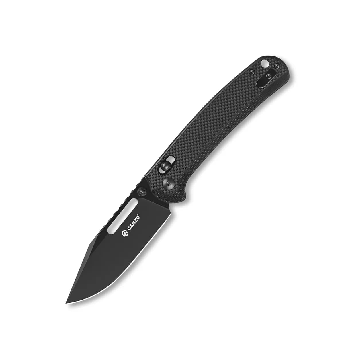 Ніж складаний туристичний Ganzo G768PT (8.8 см) D2 / G10 чорний, чорний клинок - зображення 1
