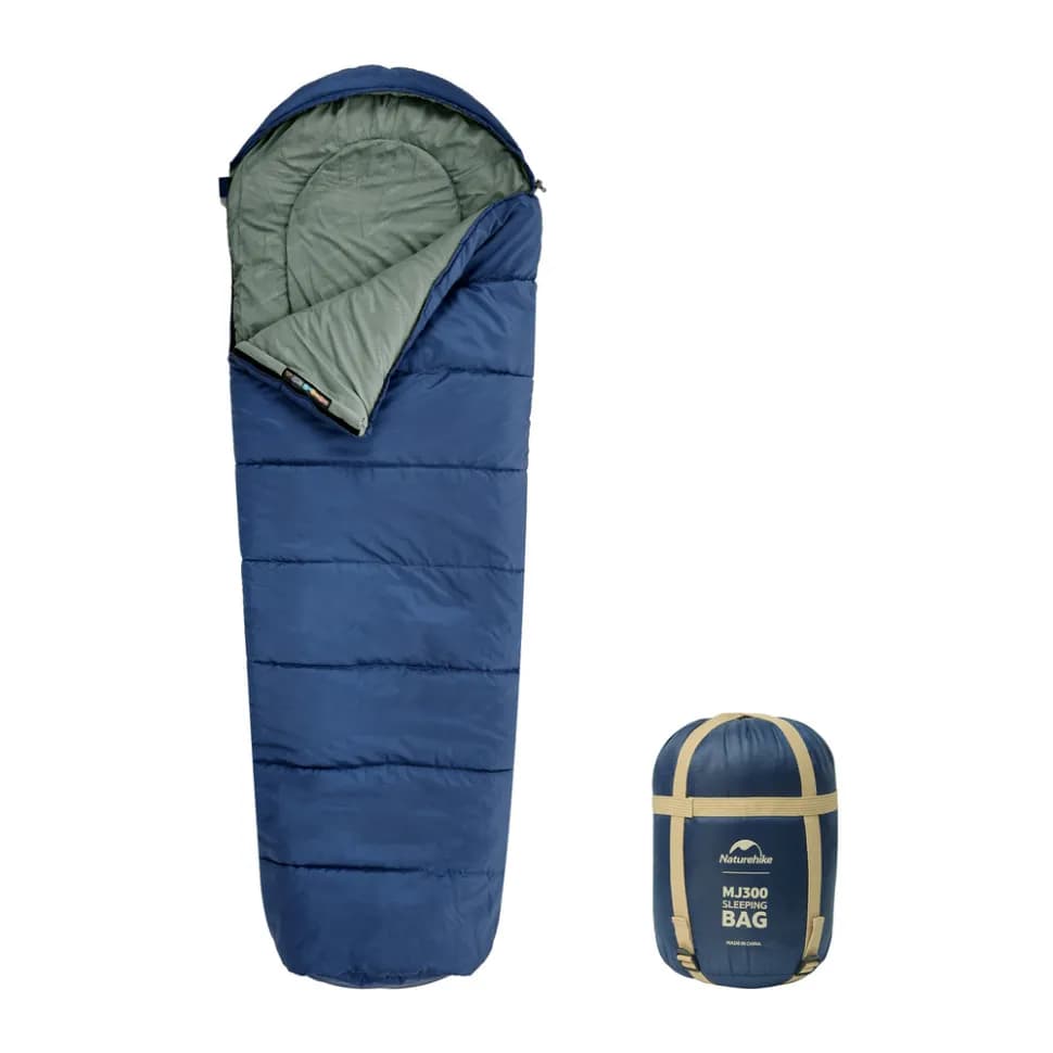 Спальник з капюшоном Naturehike MJ300 CNK2300SD014, темно-блакитний - зображення 1