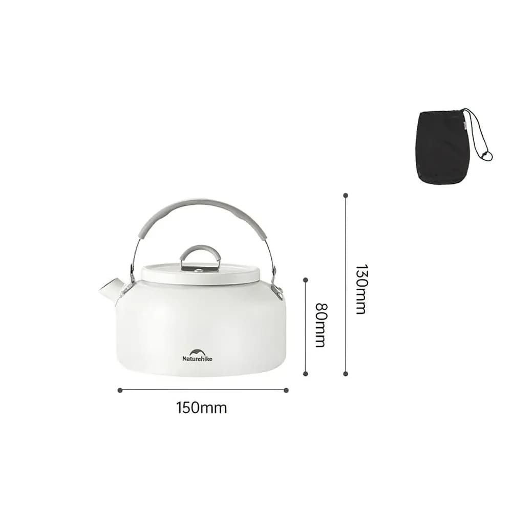 Чайник з керамічним антипригарним покриттям Naturehike CNK2450CF013 0,8 л, алюміній, білий - зображення 1