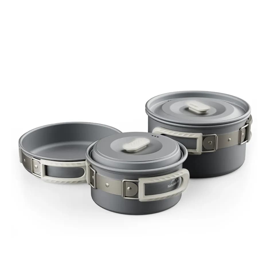 Набір посуду (2 каструлі, сковорідка) Naturehike CNK2450CF010, алюміній - зображення 1
