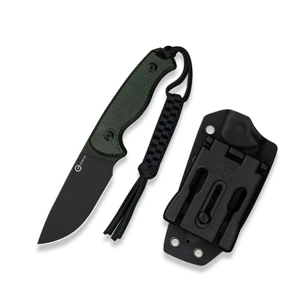 Ніж фіксований тактичний Civivi Timberbark, (8.1 см) 14C28N / Micarta темно-зелений - зображення 1