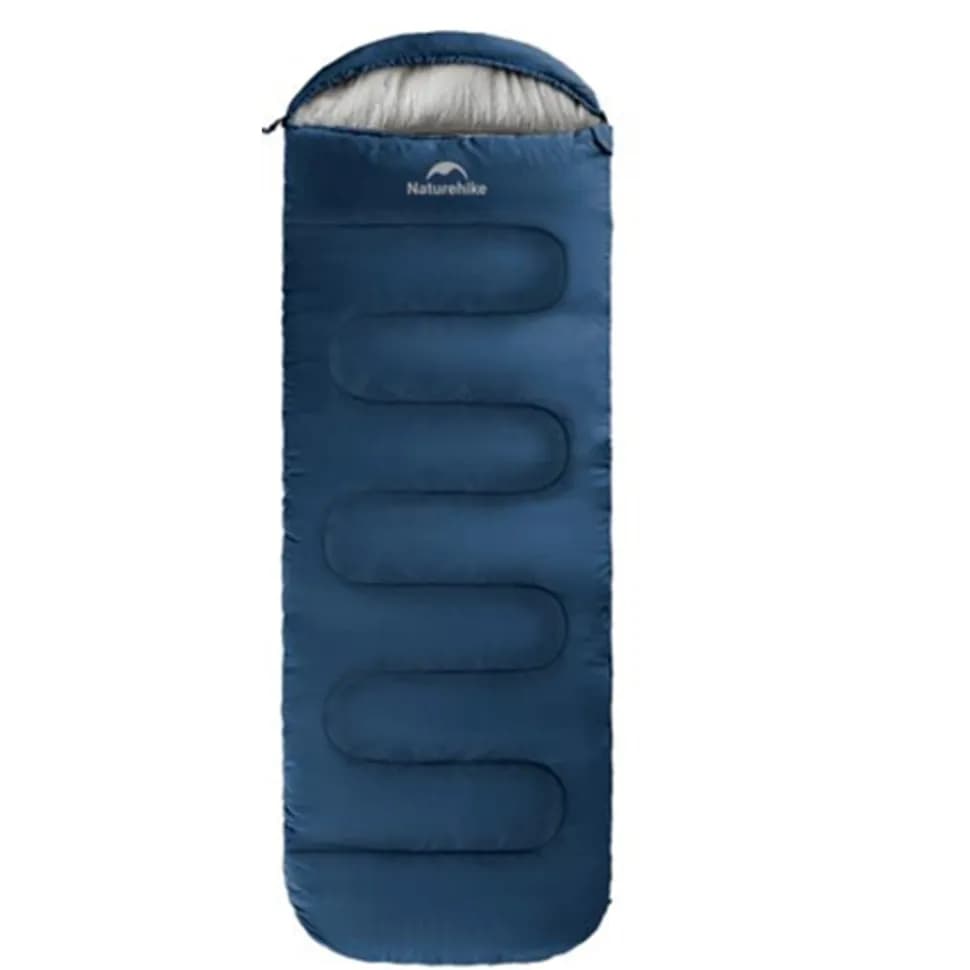 Спальник з капюшоном та закругленим дном Naturehike Y150 NH21MSD08 правий, темно-блакитний - зображення 1
