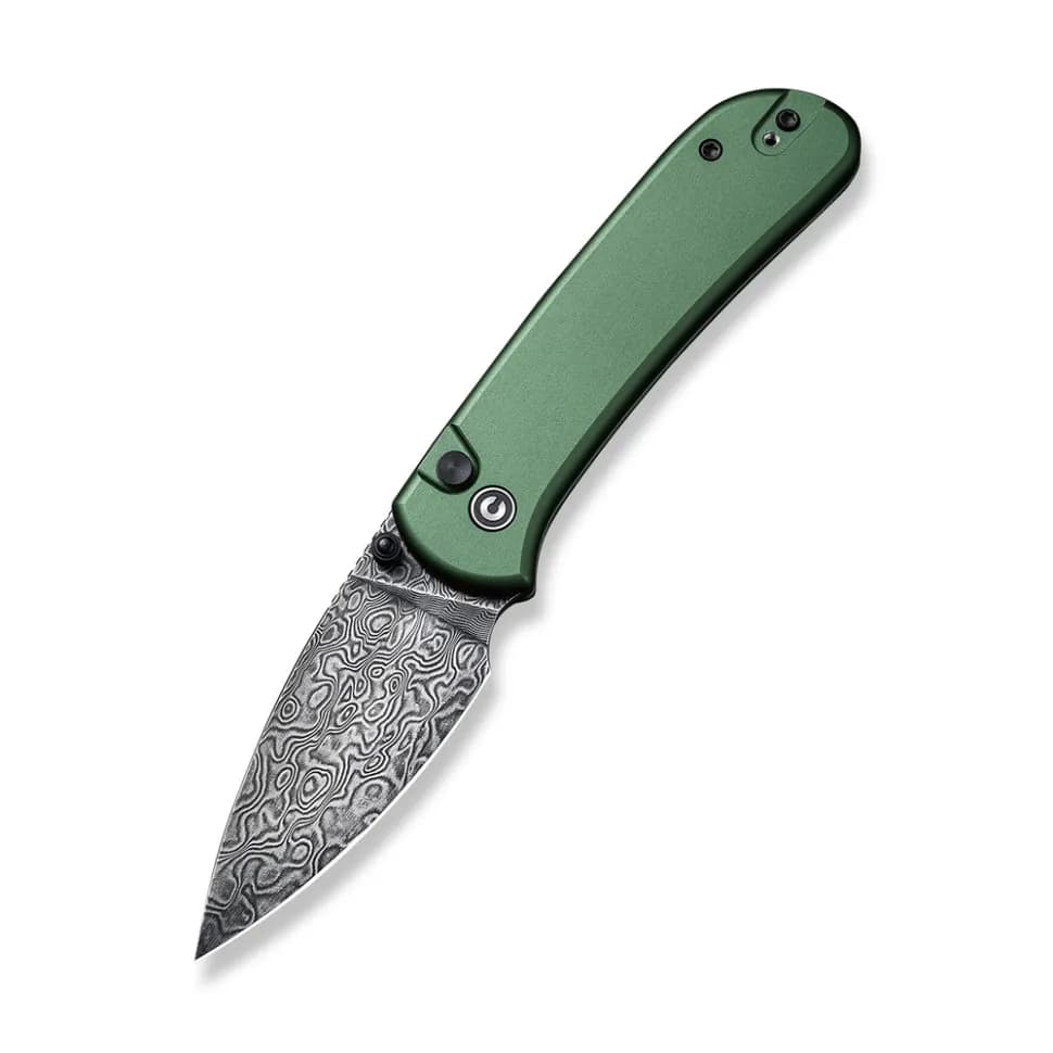 Ніж складаний кишеньковий Civivi Qubit, (7.6 см) Damascus / Aluminum темно-зелений - зображення 1