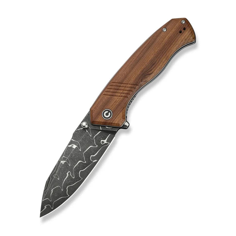 Ніж складаний туристичний Civivi Placoid, (9.3 см) Damascus / Guibourtia Wood - зображення 1