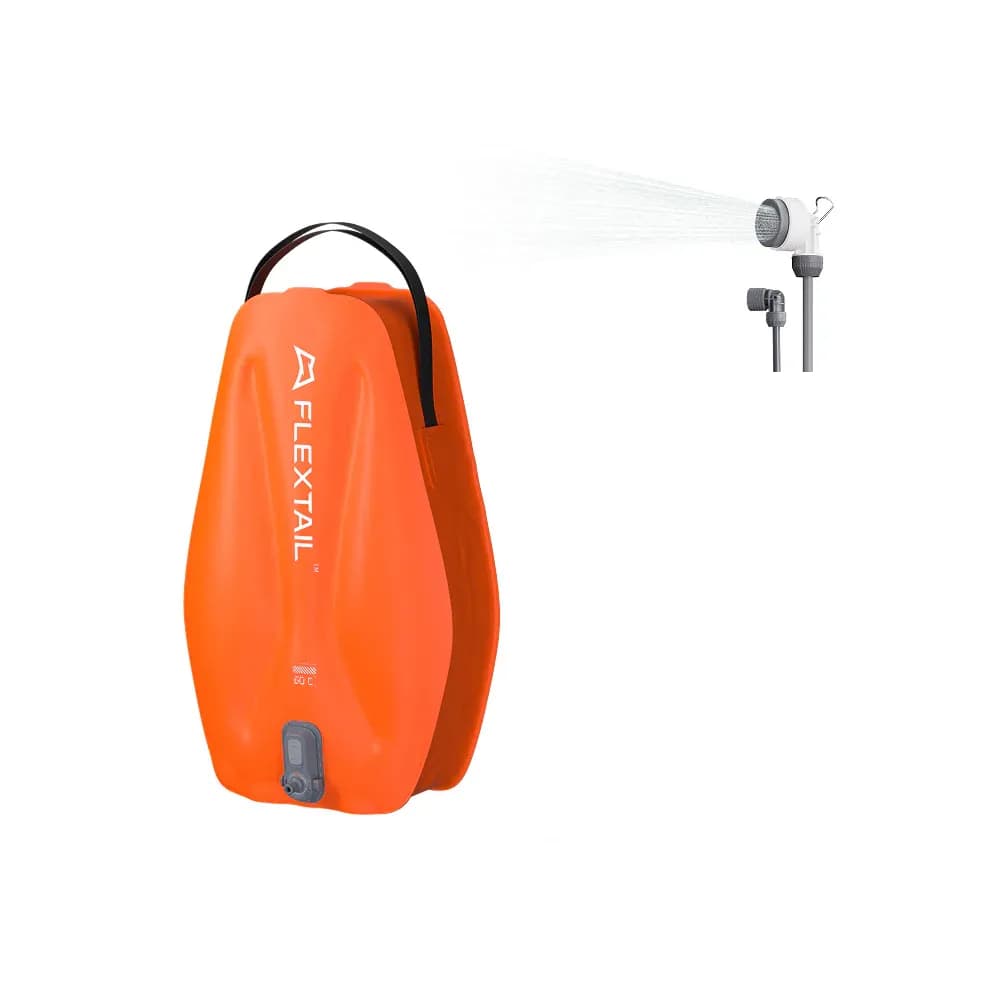 Душ портативний із ємністю та насосом Flextail Tiny Shower Bag, 20л, помаранчевий - зображення 1