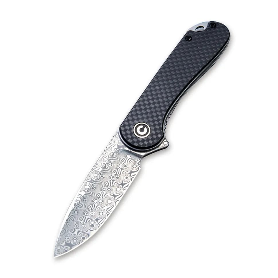 Ніж складаний кишеньковий Civivi Elementum, (7.5 см) Damascus / Carbon Fiber & G10 - зображення 1