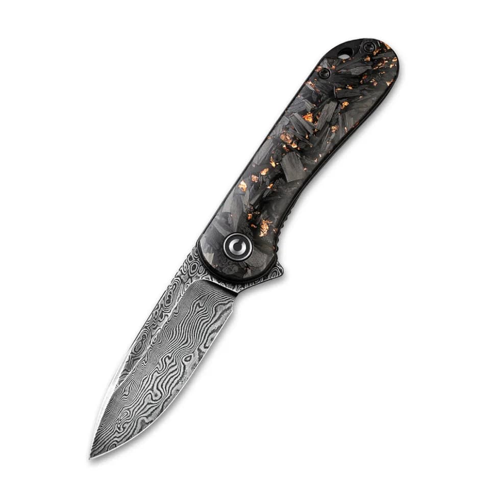 Ніж складаний кишеньковий Civivi Elementum, (7.5 см) Damascus / Carbon Fiber чорний - зображення 1