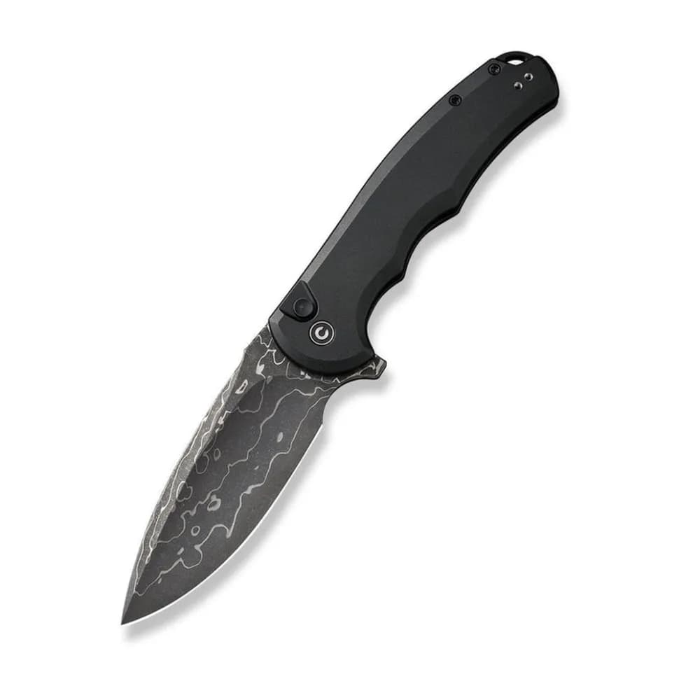 Ніж складаний туристичний Civivi Praxis, (9.5 см) Damascus / Aluminum чорний - зображення 1