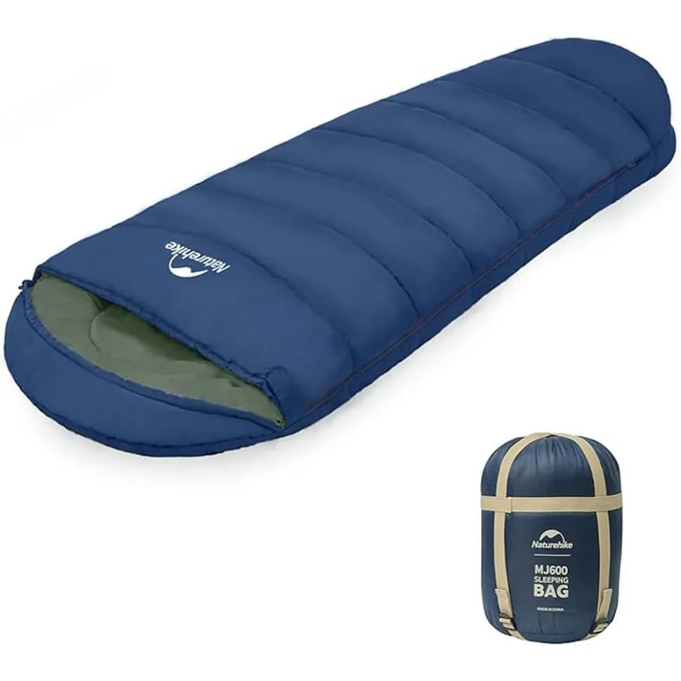 Спальник з капюшоном Naturehike MJ600 CNK2300SD014, темно-блакитний - зображення 1