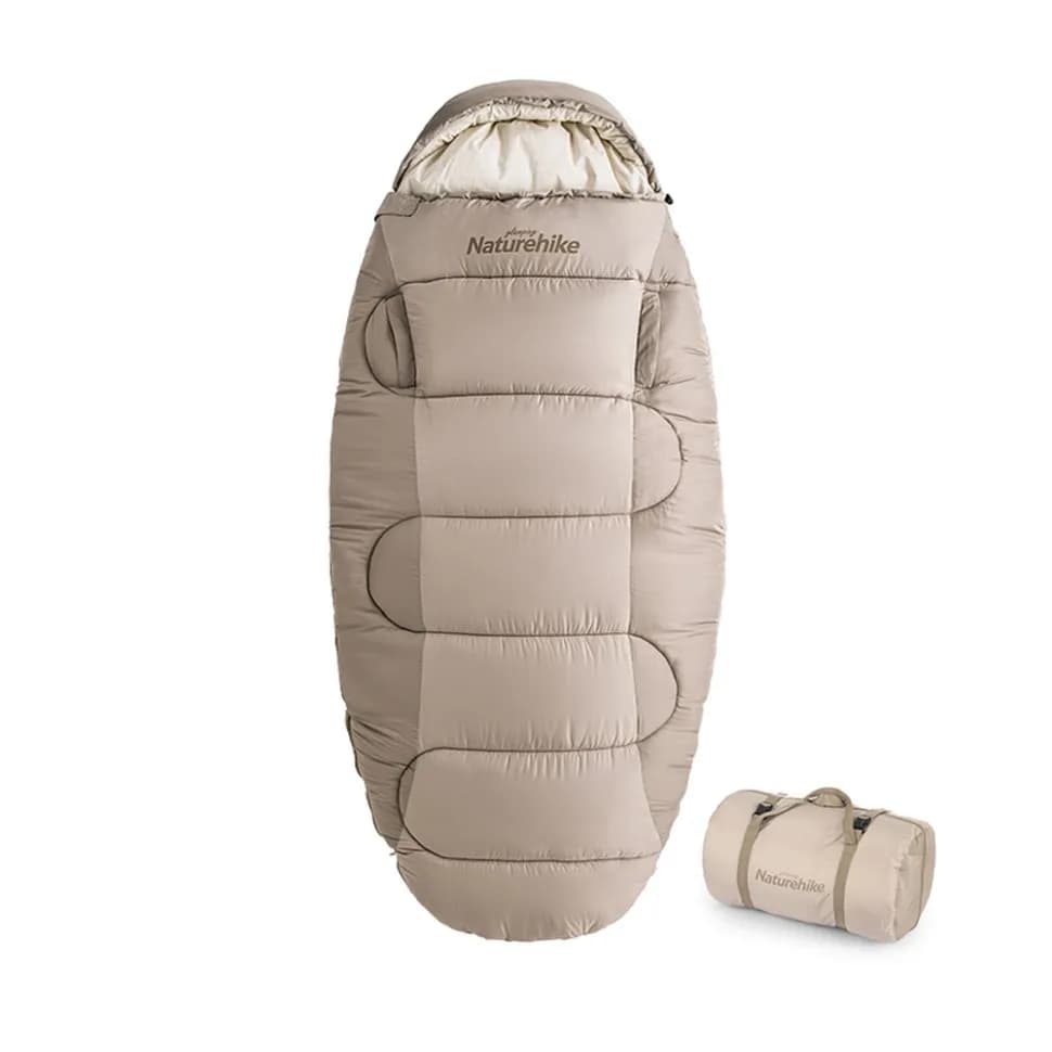 Спальний мішок овальний Naturehike PS300 CNK2350WS026, бежевий - зображення 1