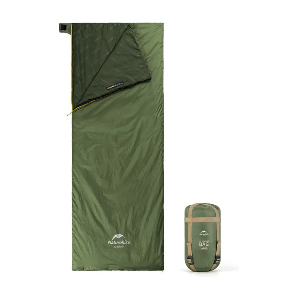 Спальний мішок Naturehike LW180 Mini NH21MSD04, лівий, темно-зелений - зображення 1