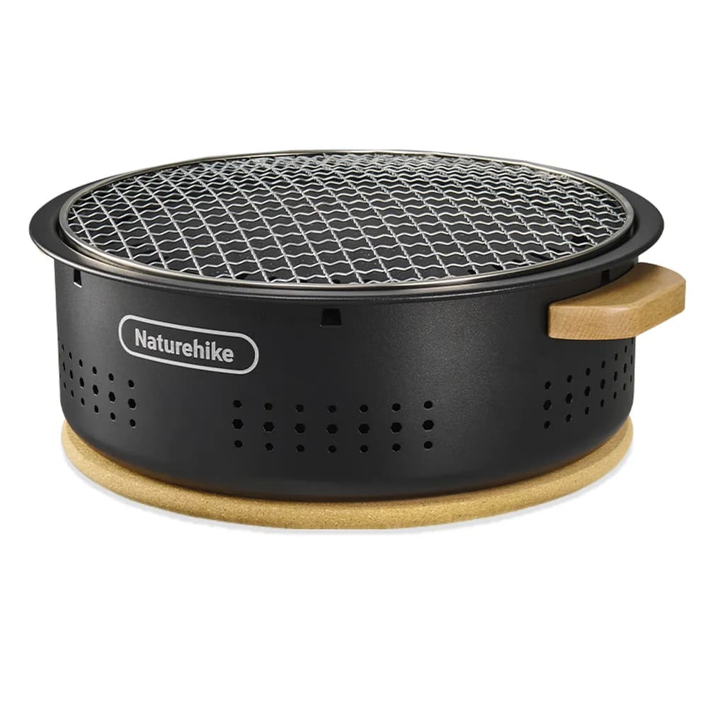 Настільна кругла піч із решіткою гриль Naturehike CNK2550CF010, 36*32.6*12 см, хромоване залізо - зображення 1