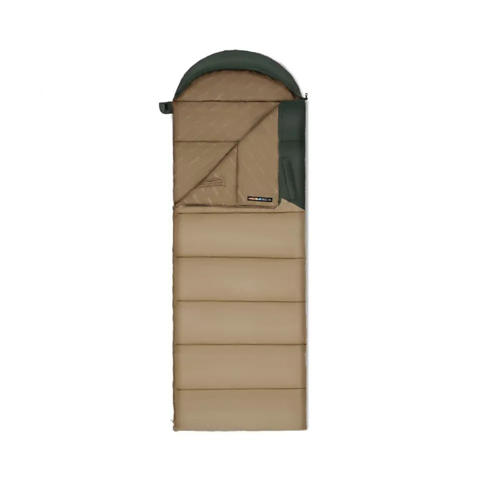 Спальник з капюшоном Naturehike Sunny Day PL02 U250 CNK2550WS028, (8,5°C), правий, коричнево-зелений - зображення 1