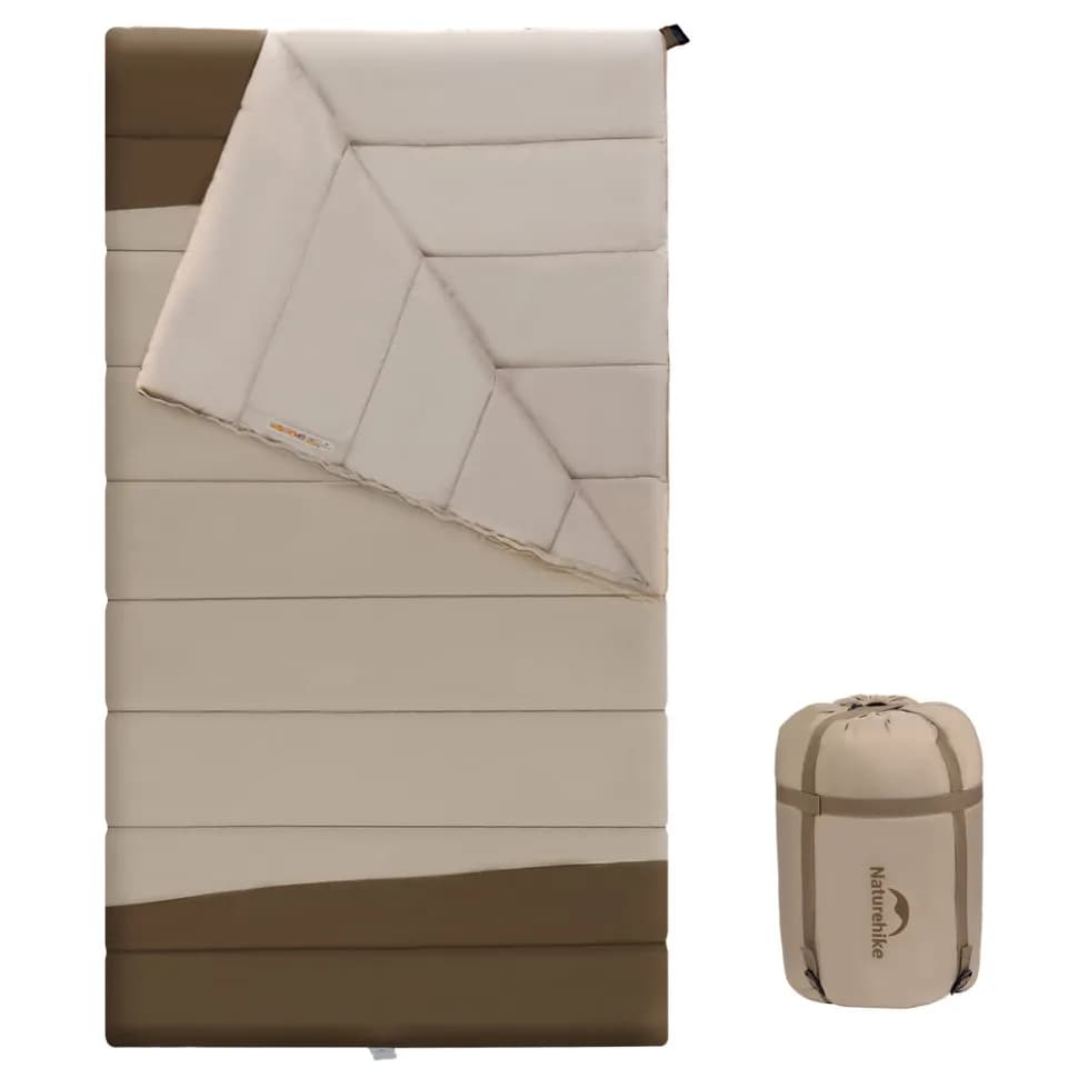 Спальний мішок двомісний Naturehike CNK2300019, коричневий - зображення 1