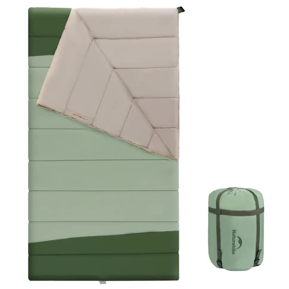 Спальний мішок двомісний Naturehike CNK2300019, зелений - зображення 1
