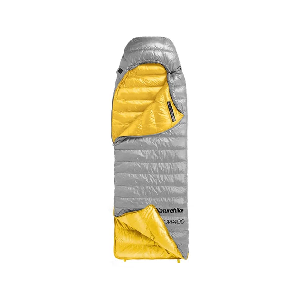 Спальник з натуральним пухом Naturehike CW400 NH18C400-D, p-р M, жовто-сірий - зображення 1