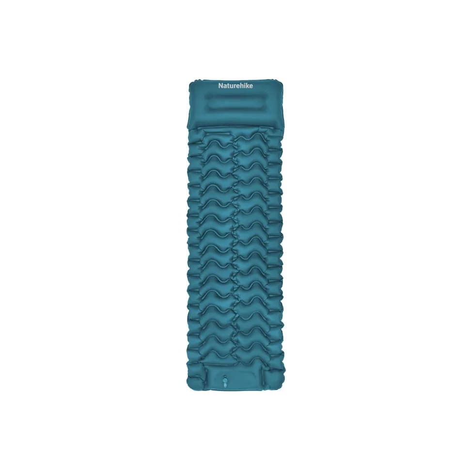 Матрац туристичний надувний одномісний Naturehike CNK2550WS019, 200х60х6.5 см, синій із вбудованою помпою для надування - зображення 1