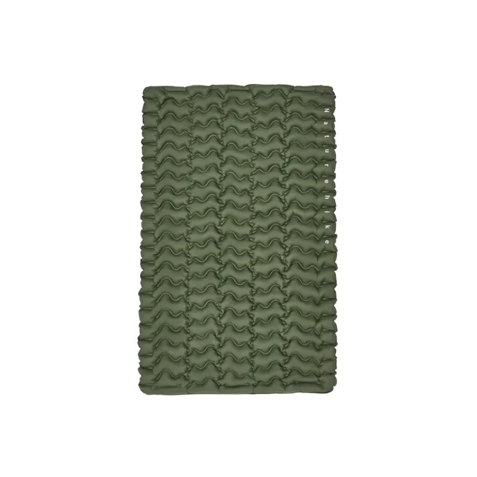 Матрац туристичний надувний двомісний Naturehike CNK2550WS019, 200х125х6.5 см, зелений, для кемпінгу із мішком для надування