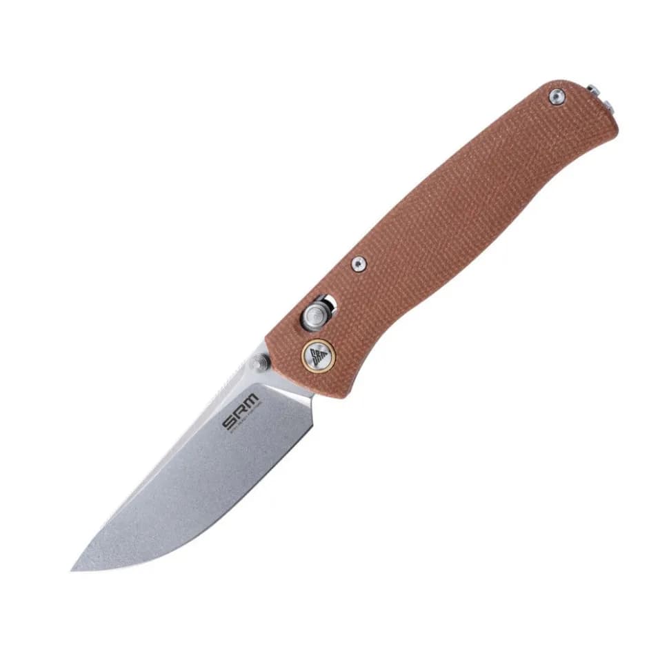 Ніж складаний туристичний SRM Medal 255L-MN (8.2 см) 10Cr / Micarta коричневий - зображення 1
