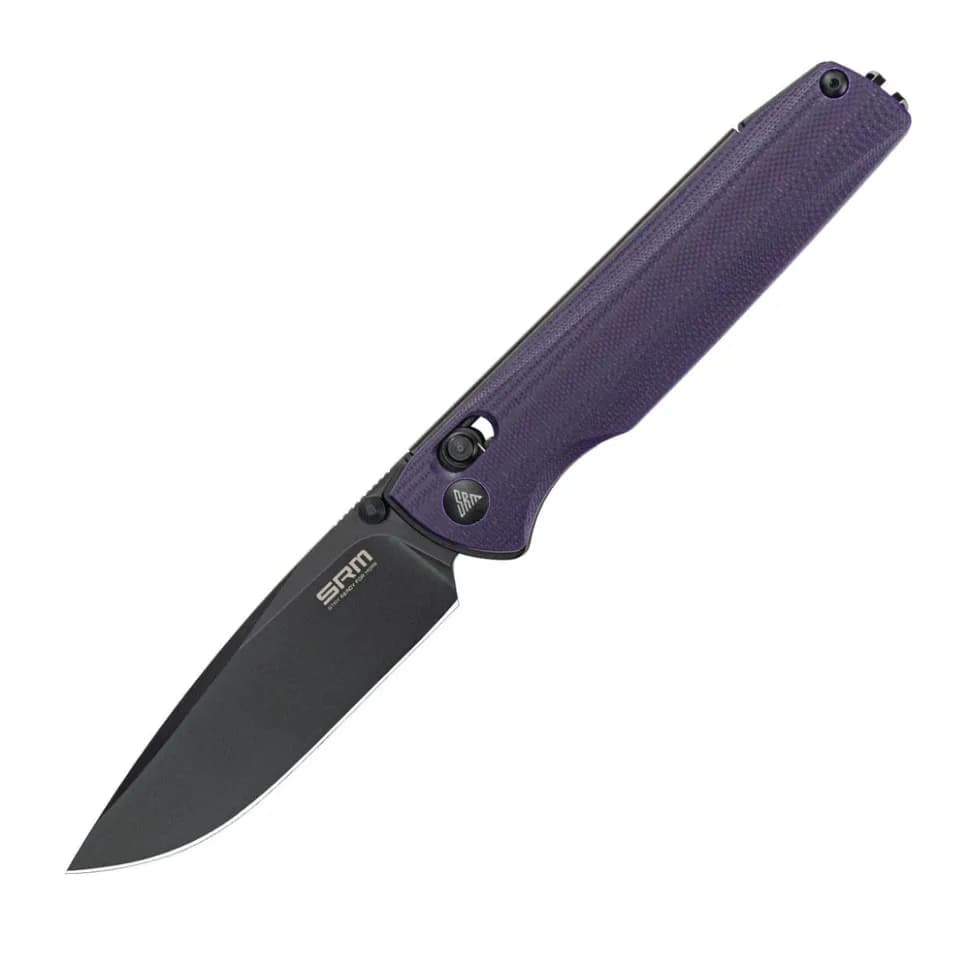 Ніж складаний туристичний SRM Terrier 258L-GN (9.3 см) D2 / G10 фіолетовий