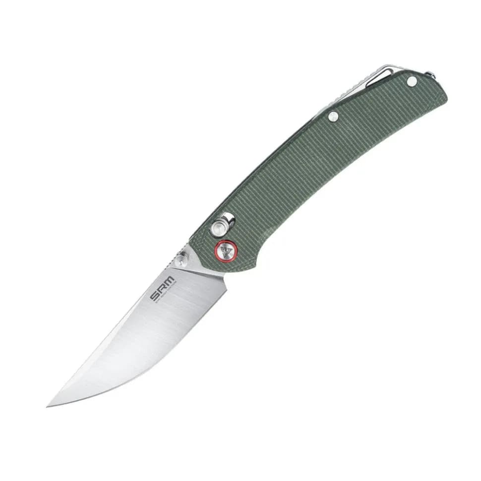 Ніж складаний туристичний SRM Asika 411L-MG (8.8 см) 14C28N / Micarta зелений - зображення 1