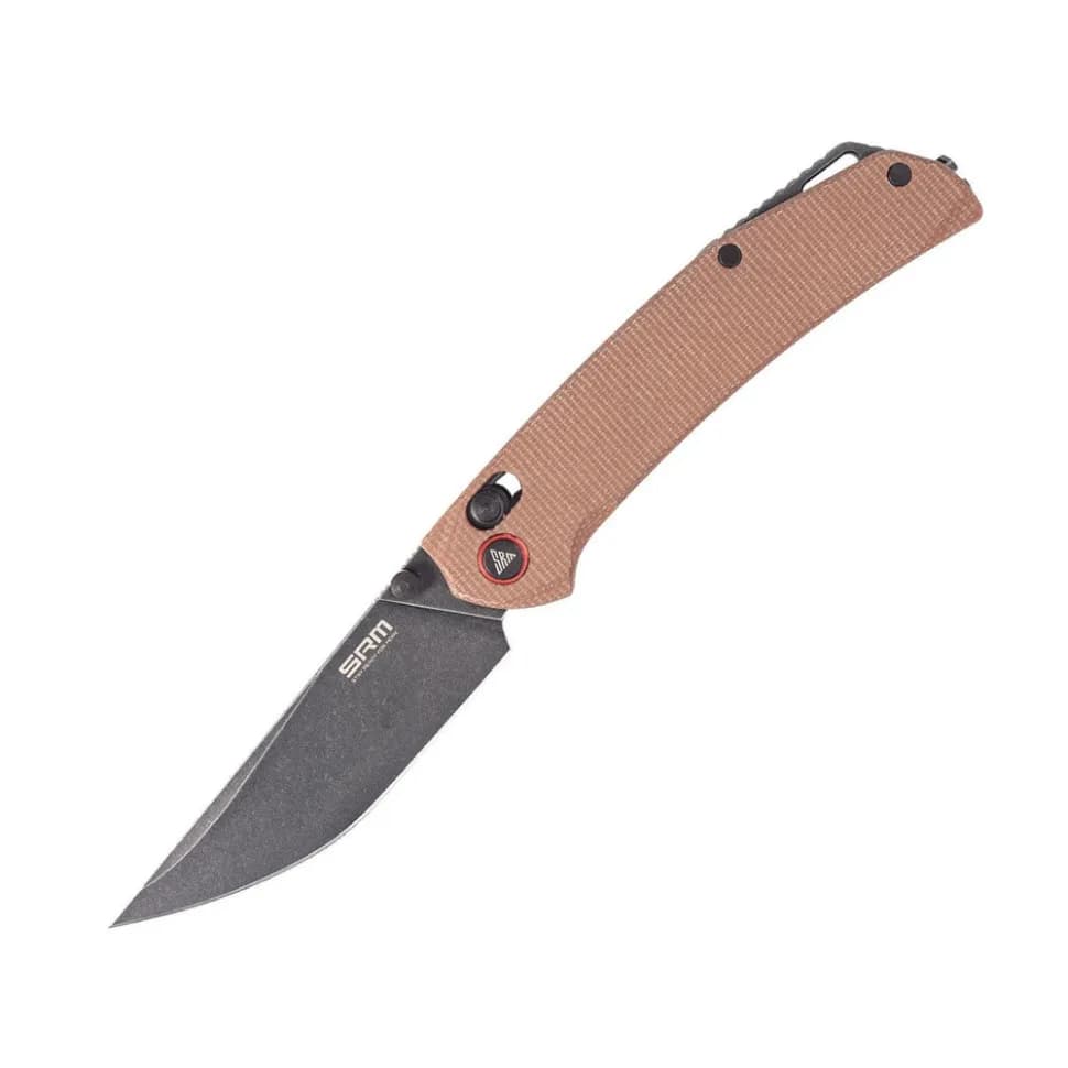 Ніж складаний туристичний SRM Asika 411L-MN (8.8 см) 14C28N / Micarta коричневий - зображення 1